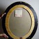 Large oil on canvas bouquet medallion wooden frame gilded stucco vintage