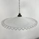 Pleated opaline pendant light