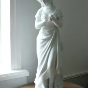 Nicolas Lecorney – Girl picking a daisy, biscuit porcelain, late 19th c.