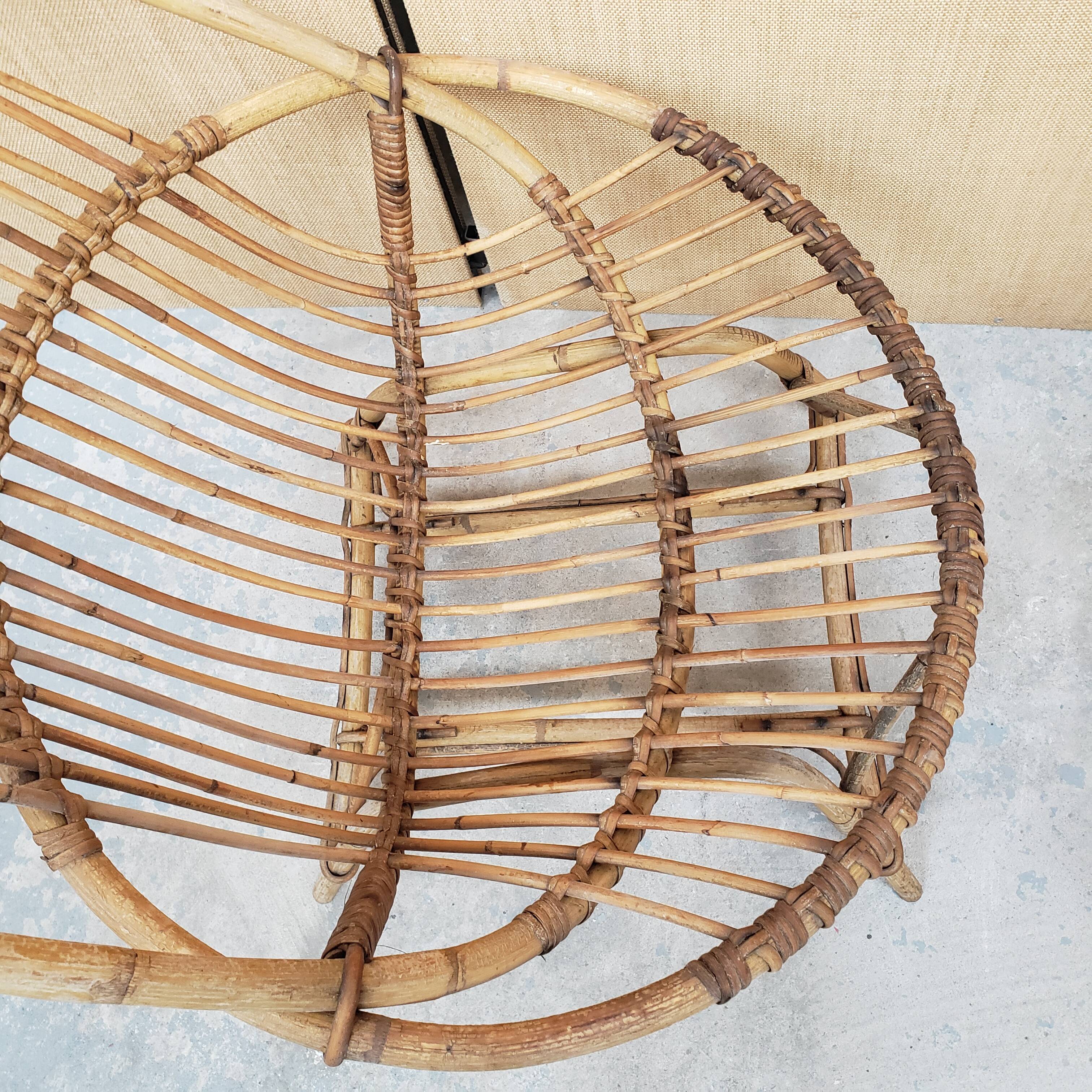 Series of rattan armchairs from the 70s