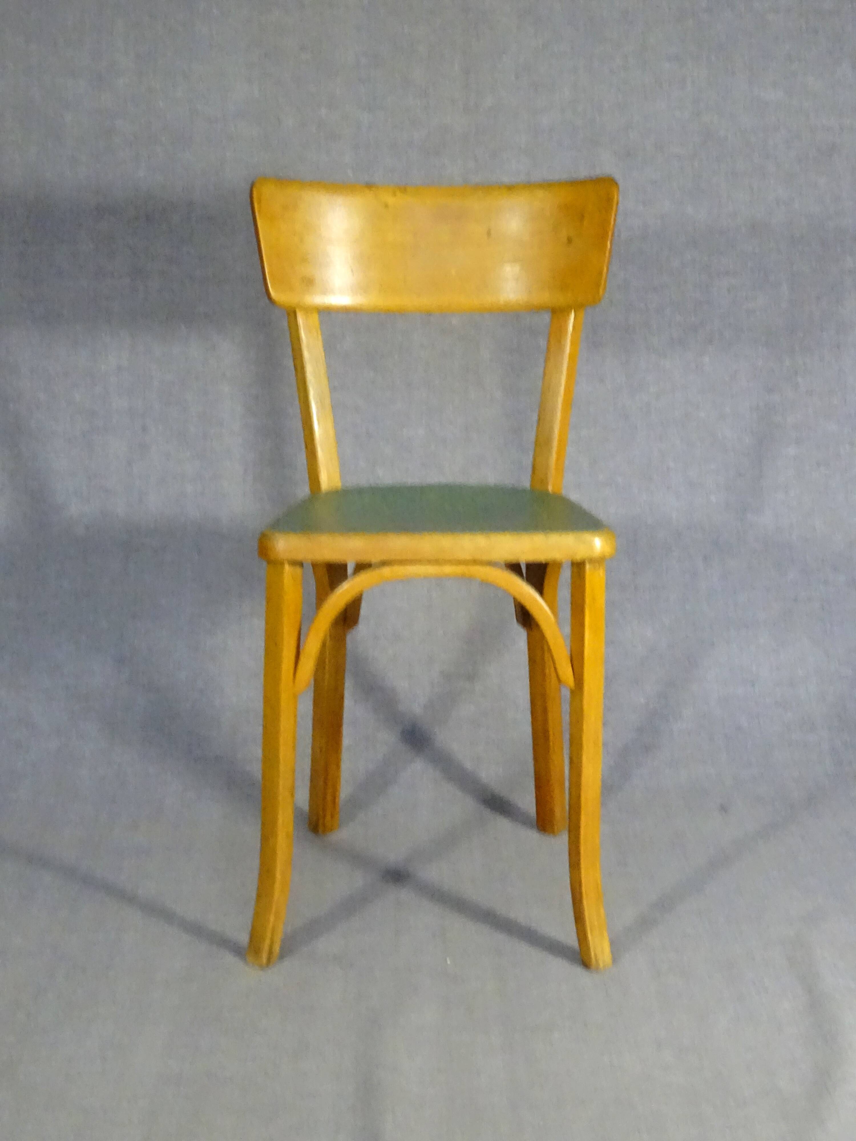 Set de 4 chaises Baumann 1955, cuisine - bistrot, assises linoléum