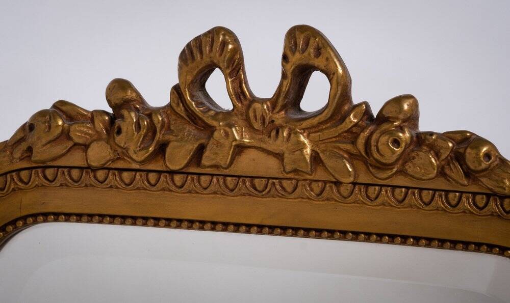 Miroir Doré Antique avec Verre à Facettes, 1800s