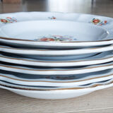5 hollow plates and 1 faience dish from Lunéville KG Marie-Thérèse