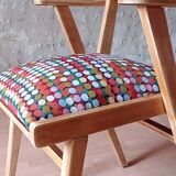 Restored bridge office chair with vintage compass feet from the 50s