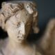 Sacred art: 19th century beechwood cherub statuette
