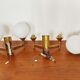 Set of 2 brass and opaline glass Sputnik wall lamps by Kaiser Leuchten