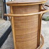 Vintage bamboo and rattan bar