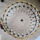 Earthenware malicorne openwork ball basket signed emile tessier