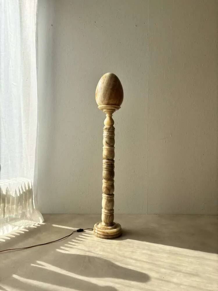 Rare mid-century floor lamp in alabaster