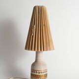 White and Gold Ceramic Table Lamp by Fratelli Fanciulacci, Italy 1970's