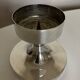 Tulip footed candle holder in silver metal 1970