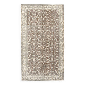 Tapis persan à motifs floraux beige et marron 147x264 cm SK 24773