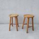 Set of 2 vintage pine stools