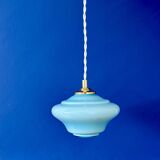 Vintage blue opaline suspension globe