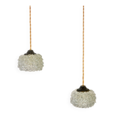 Pair of pearl glass pendant lamps