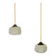 Pair of pearl glass pendant lamps