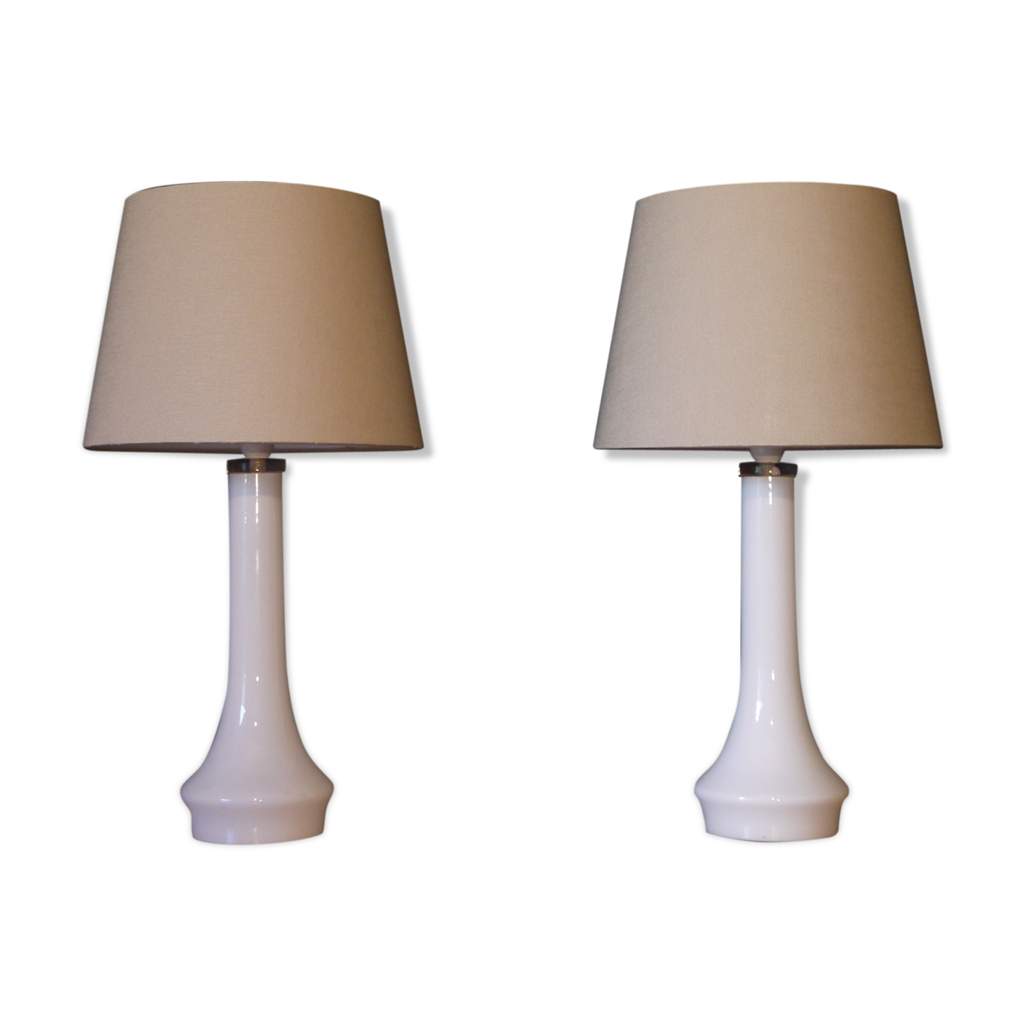 Pair of danish glass lamps 1960