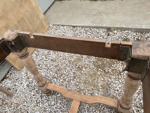 Sanded farmhouse table extension up to 2.54m