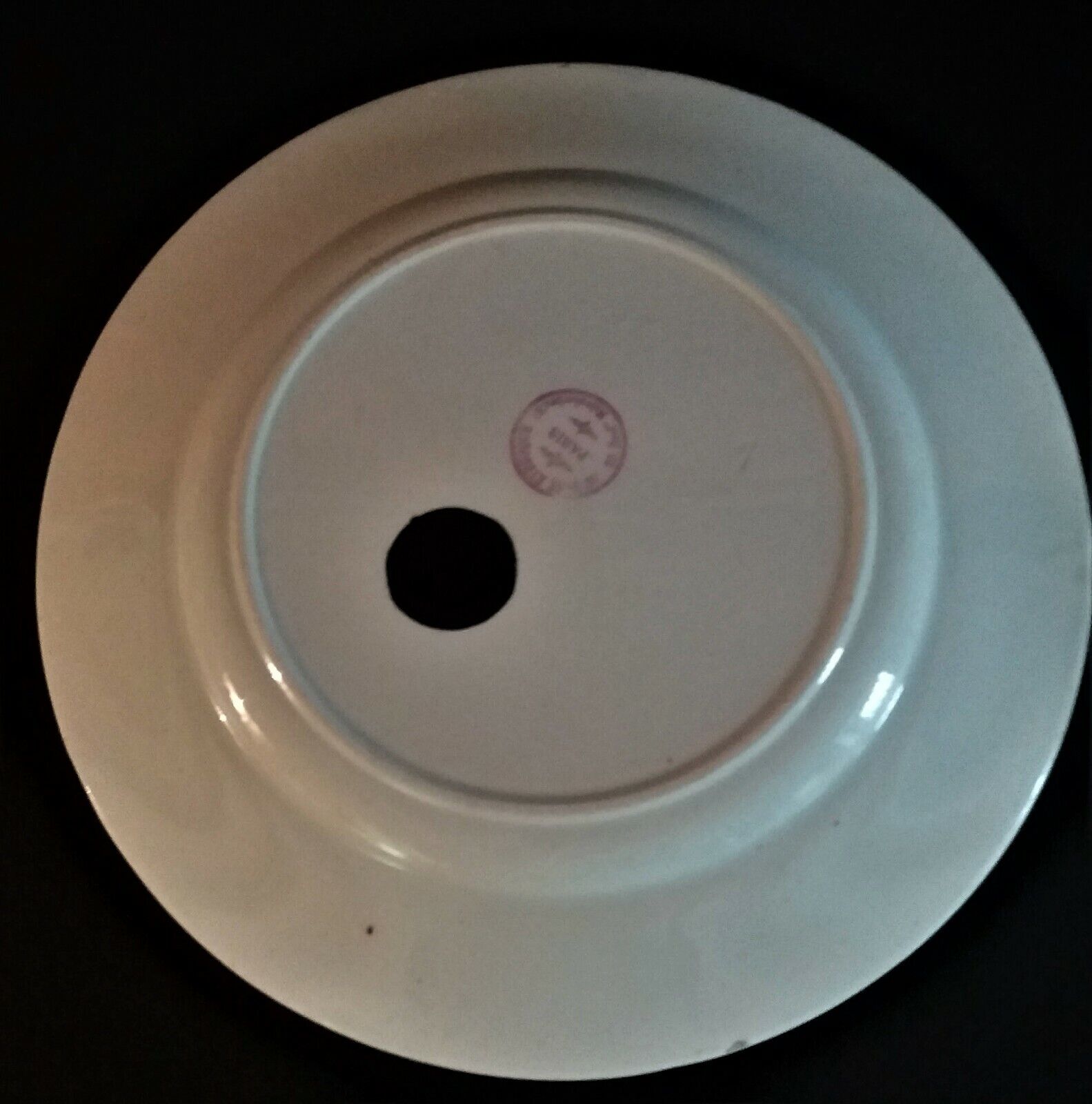 Flat earthenware plate by choisy le roi for au vase étrusque paris