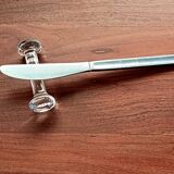 6 vintage pressed glass knife rests