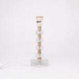 Orrefors crystal and brass table lamp for Vitrika