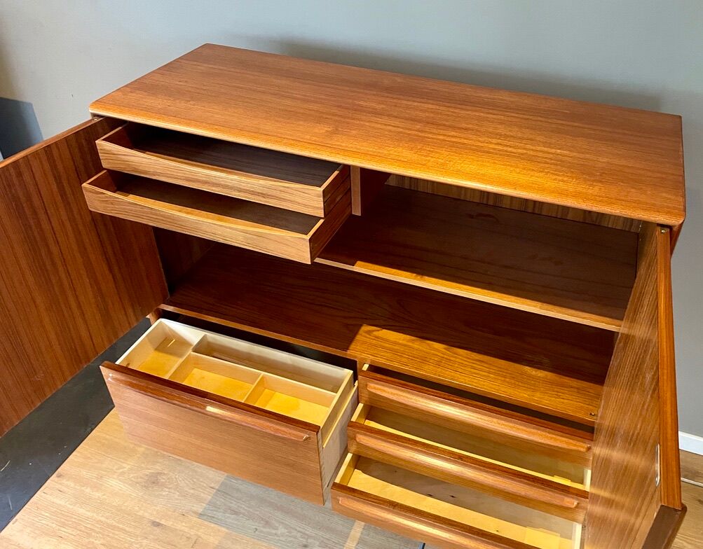 Scandinavian teak bar sideboard by Bernhard Pedersen for Samcom