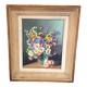 Oil on canvas bouquet of flowers sign c barnier