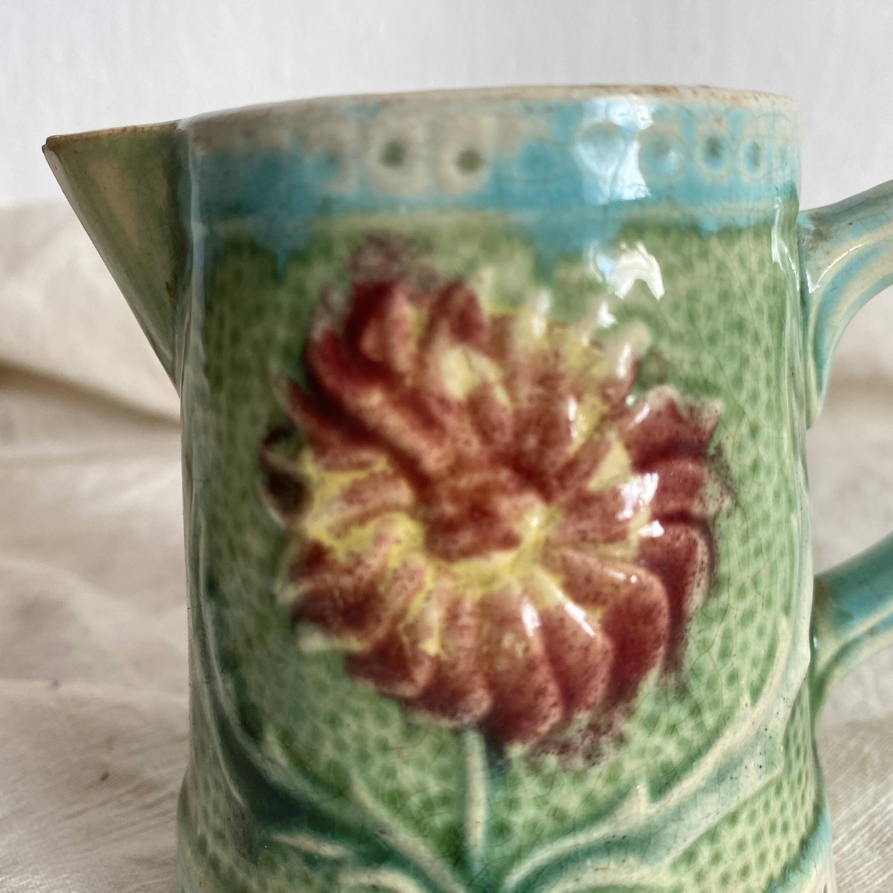 Small Art Nouveau slip milk pitcher