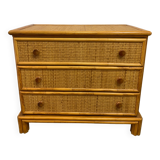 Vintage rattan chest of drawers