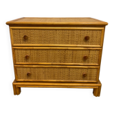 Vintage rattan chest of drawers