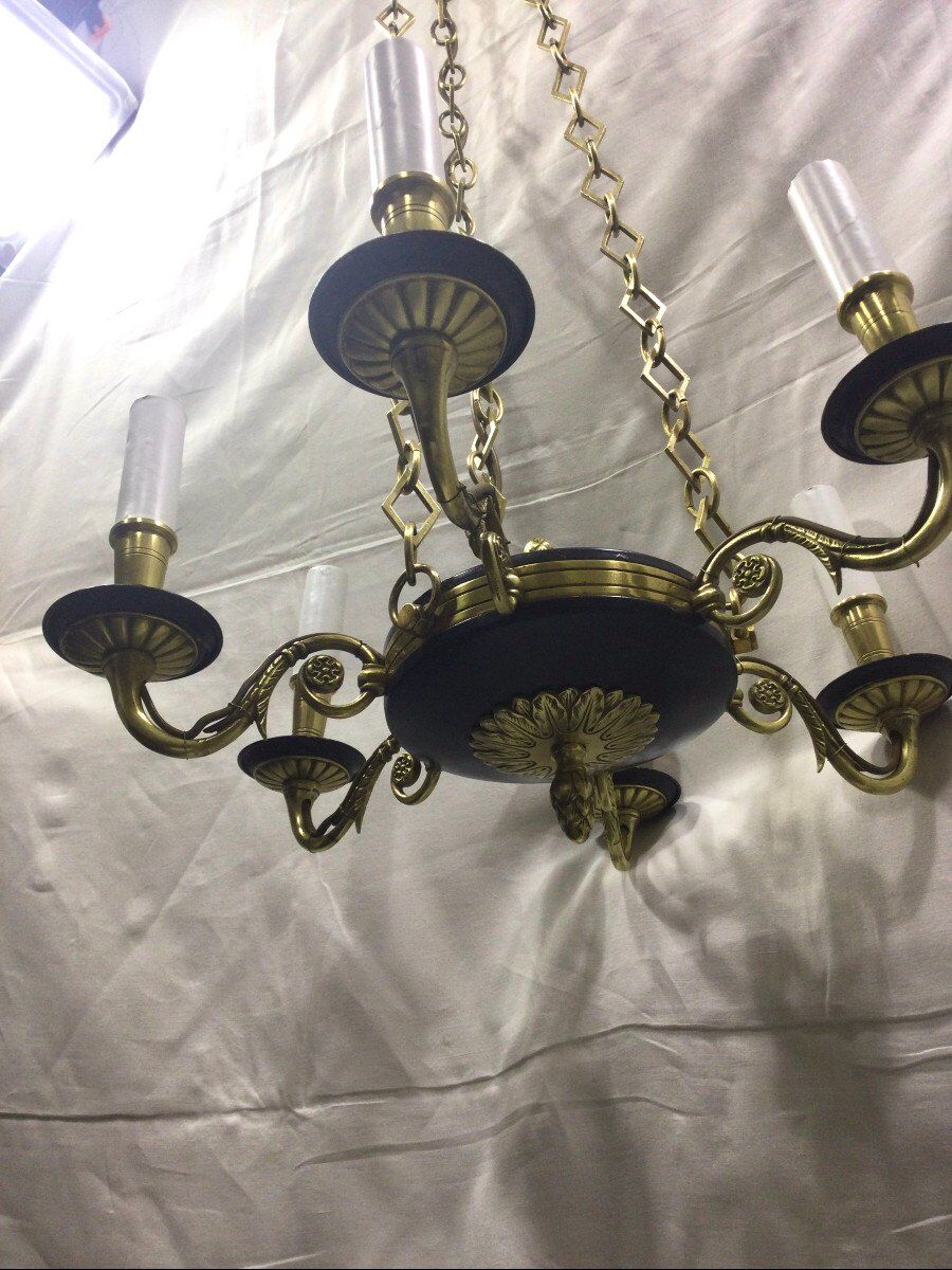 Empire chandelier with 6 lights
