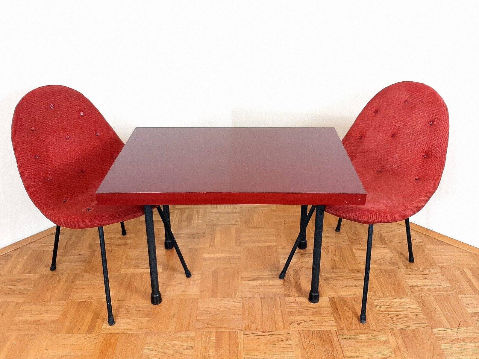 Set of Italian mid-century cocktail chairs, 1963.
