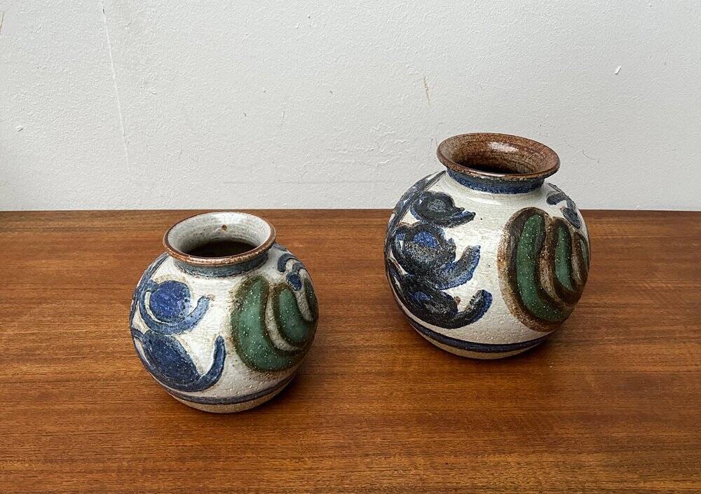Cactus series round vases in ceramic from the mid-century modern Danish studio Søholm, 1960s, set of 2.