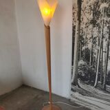Floral wooden floor lamp