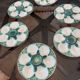 6 vintage slip oyster plates