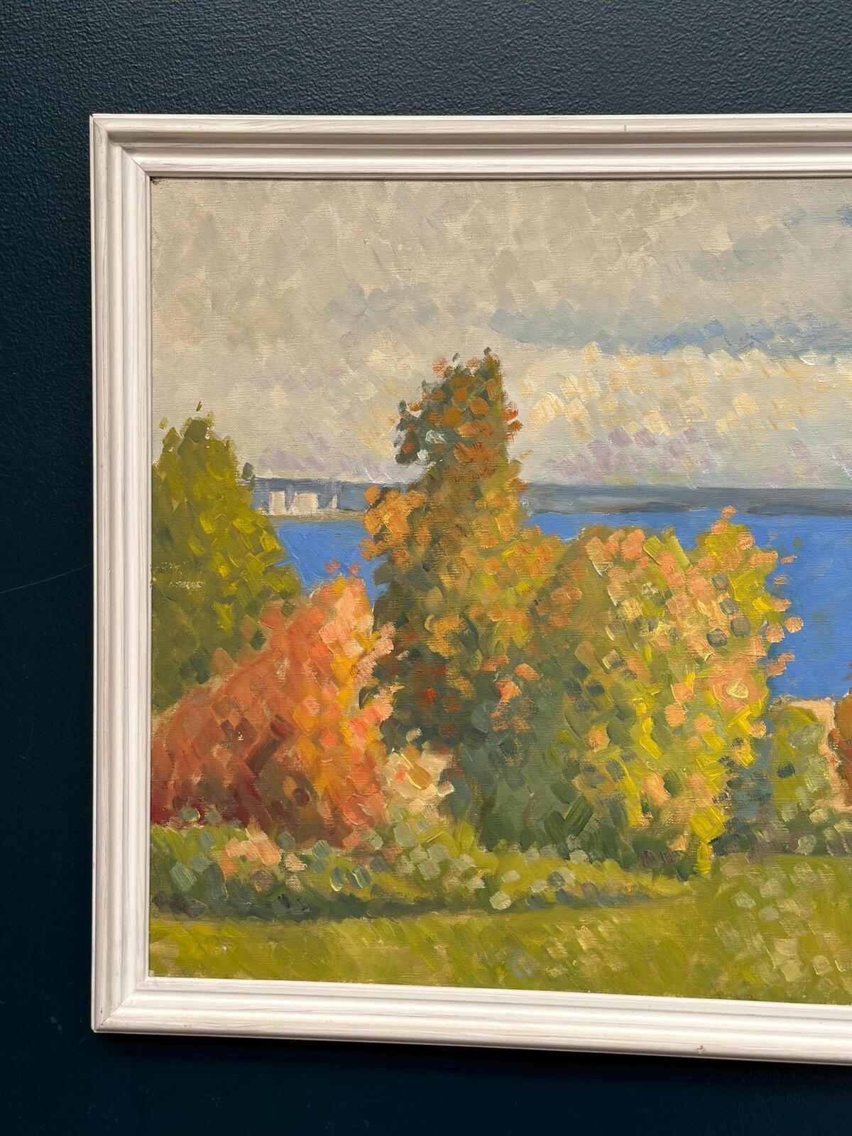 Original Swedish Oil On Canvas – “By The Sea” By H. Lindmark – Dated 1983 – Vintage & Framed