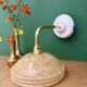Vintage angled wall lamp with pale yellow Clichy glass shade