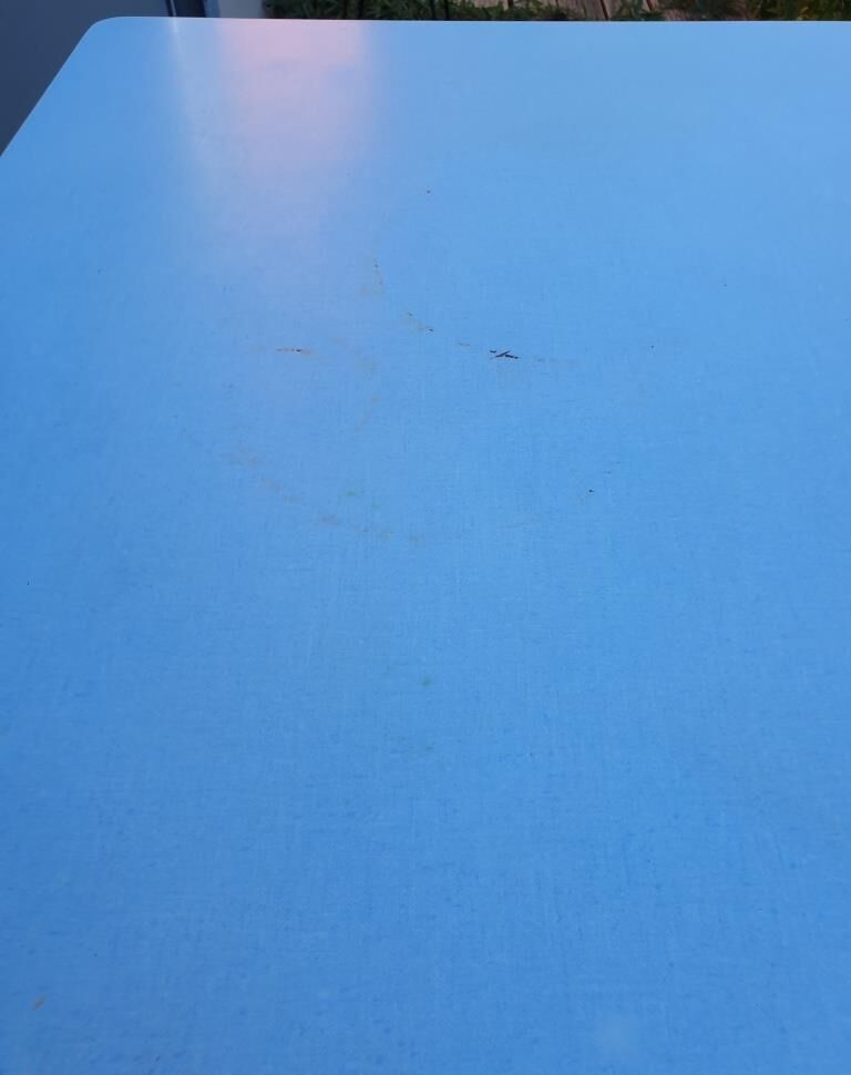 Table Formica MDJ 1960 Blue and Chrome