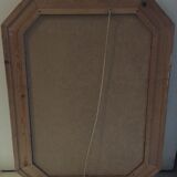 Octagonal mirror wooden gold 88 x 68 cm