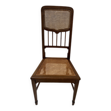 Art Deco bedroom chair in marquetry wood, 20th century.