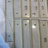 11 bevelled glass cleanliness plaques + 4 Art Deco glass plaques