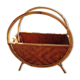 Large vintage rattan/bamboo magazine  rack Italian