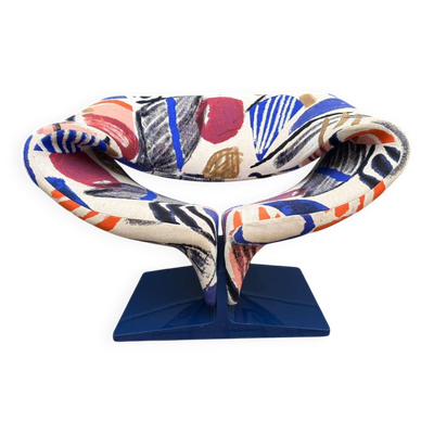 Artifort Ribbon chair van Pierre Paulin, Pierre Frey: La Toile du Paintre