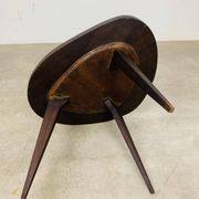 Tripod plant stand with compass feet, wood, 1950s