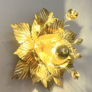 Applique fleur métal doré à la feuille d'or vintage Applique florentine