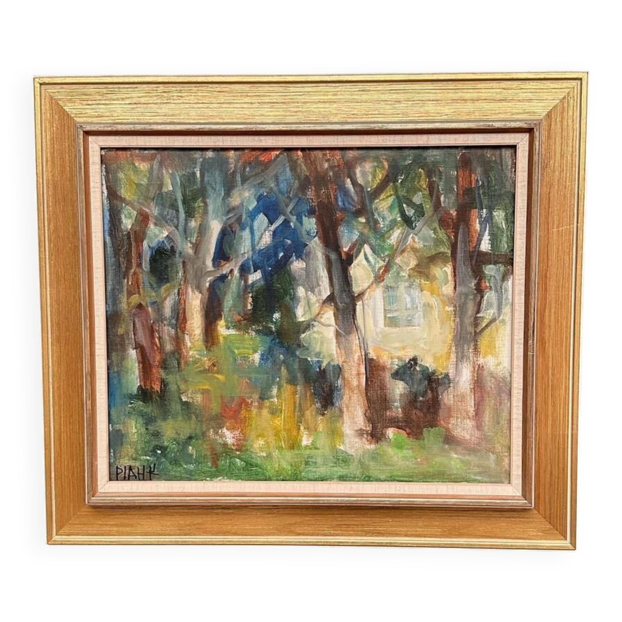 Swedish Oil on Canvas – “Neighbor’s House” by Pia Hesselmark‑Campbell