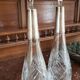Pair of crystal and metal decanters