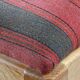 Vintage Brutalist Oak Razorblade Red Striped Armchair by H. Kjærnulf, 1960s