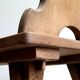 Series of 4 Brutalist chairs in solid oak - Savoyard Popular Art - Vintage from the 60s