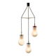 Italian pendant lamp with “lattimo” Murano glass shades, mid century modern